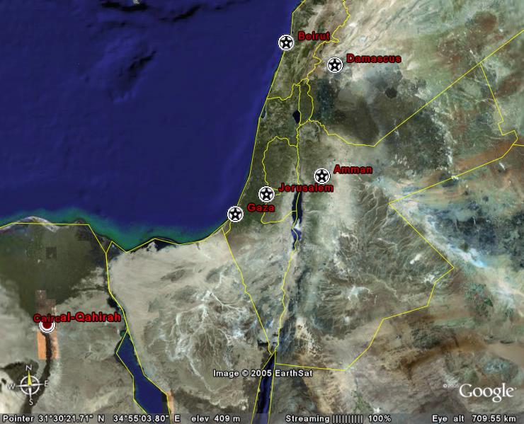גוגל ארץ - אזור ישראל
